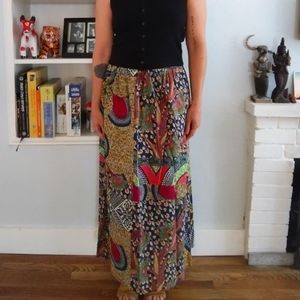 GUC Anthro batik print cotton skirt, size 2 (fits like 6)